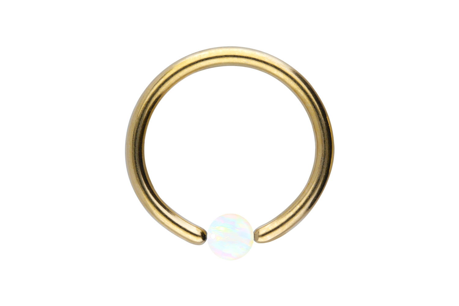 Titan Klemmkugelring Piercing SYNTHETISCHER OPAL